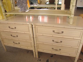 Pair of Faux Bamboo Chests 1288