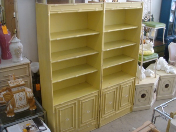 Faux Bamboo Bookcases 2021 Circa Who Pair Vintage Florida Faux Bamboo Bookcases 2021