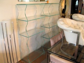 MODERN Pair Glass Etageres