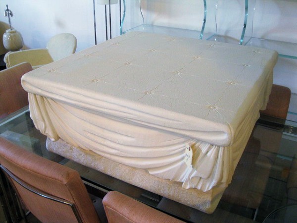 Vintage Hollywood Regency Draped Plaster Coffee Table 2644