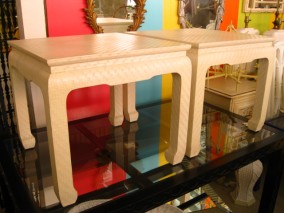 Pair of Wrapped End Tables by Baker