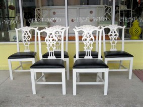 6 Traditional Chippendale Chairs