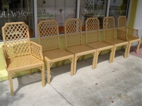 6 Lattice Back Dining Chairs
