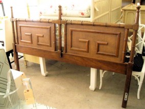 King Faux Bamboo Greek Key Headboard