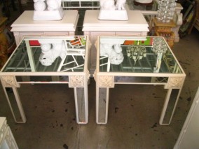 Pair of Mirrored End Tables