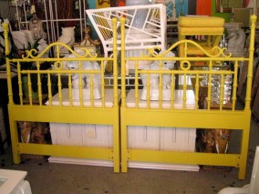 Pair of Faux Bamboo Twin Headboards