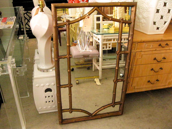 Vintage Gold Faux Bamboo Mirror