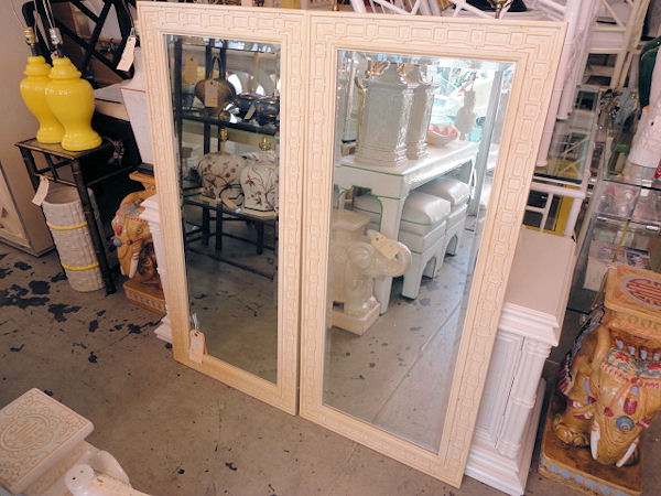 Pair of Hollywood Regency Fretwork Mirrors