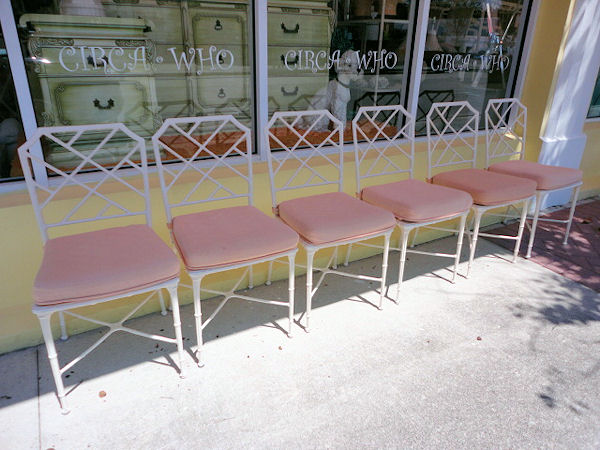 6 Vintage Brown Jordan Calcutta side chairs