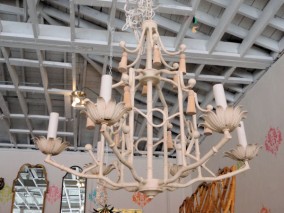 Faux Bamboo Pagoda Chandelier