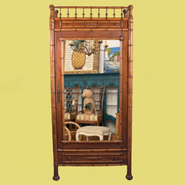 1900's Faux Bamboo Armoire