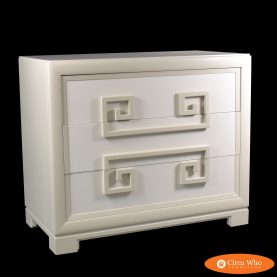 3-Drawer Lacquered Greek Key Chest by Kittinger