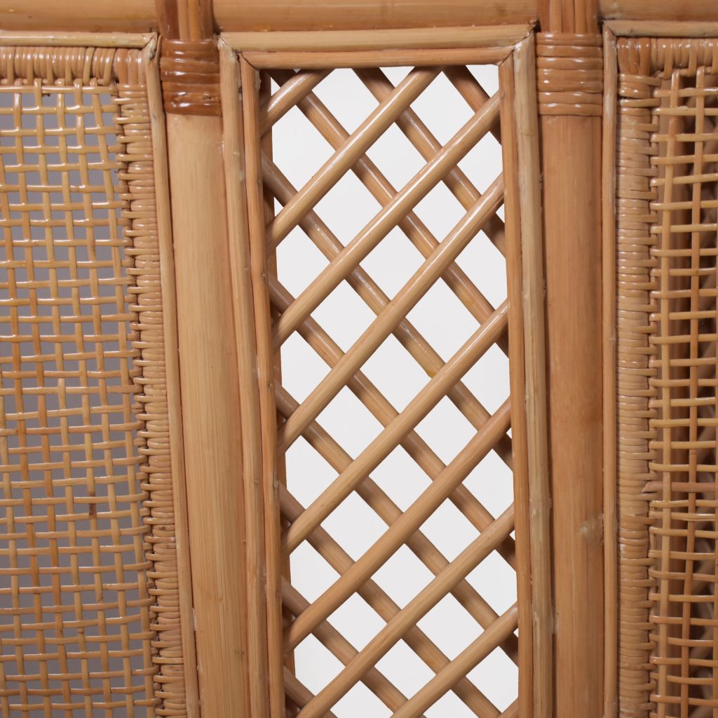 4 Panel Rattan Screen Circa Who