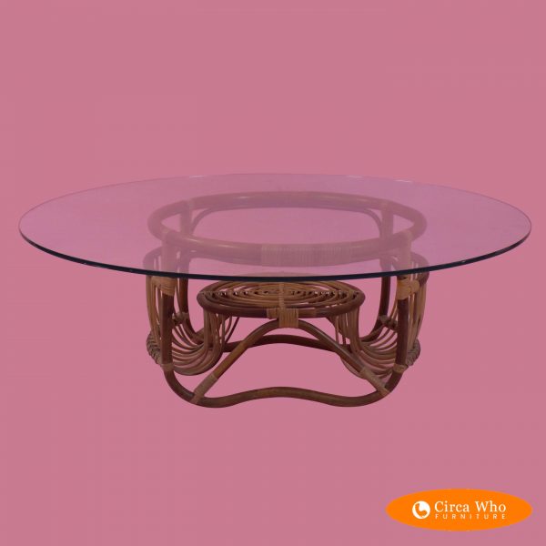 Albini Style Rattan Coffee Table