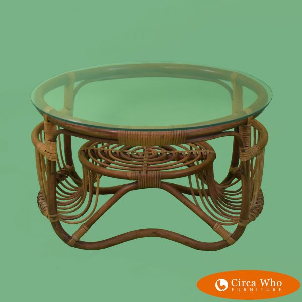 Albini Style Rattan Side Table