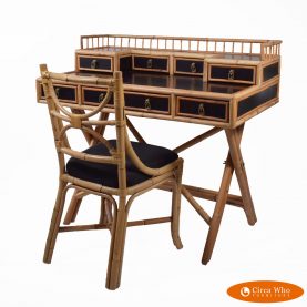 Bamboo Campaign Desk with Chair