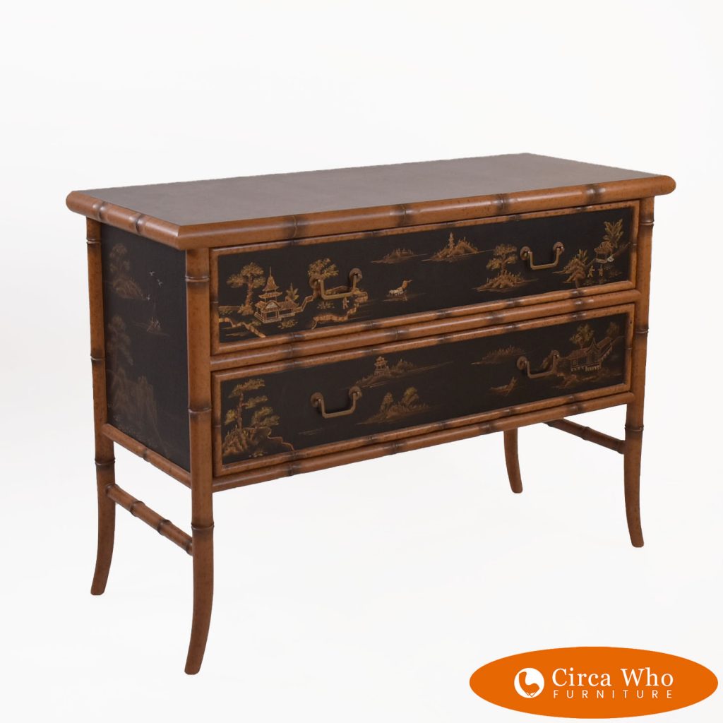 Bamboo Chinoiserie Hand Painted Dresser Circa Who