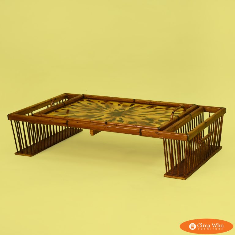 Bamboo Handpainted Breakfast Double Tray