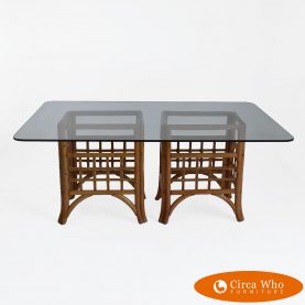 Bamboo Rattan Dining Table