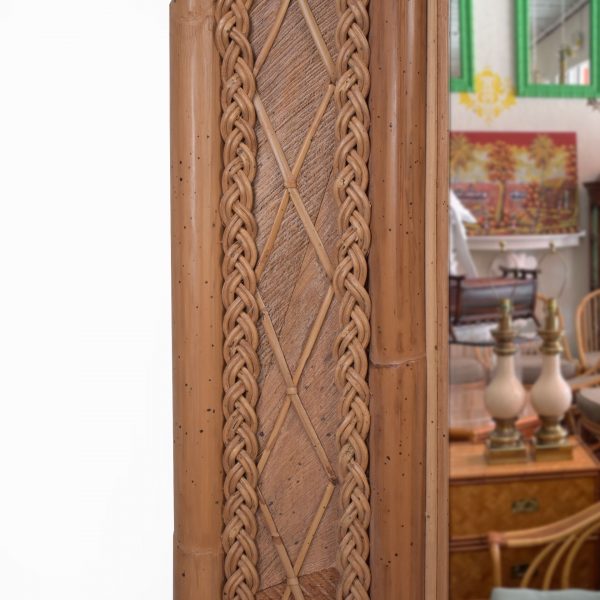 Bamboo Woven Rattan Large Mirror