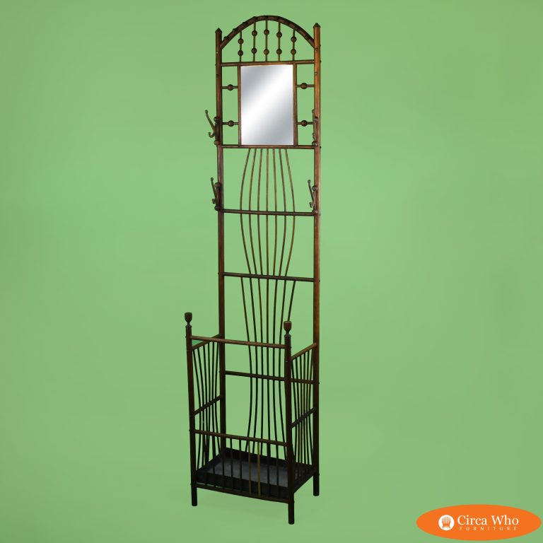 Bamboo and Metal Hall Tree