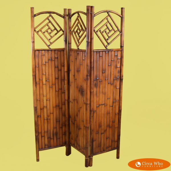 Bamboo and Rattan 3 panel screen