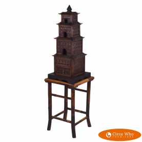 Bamboo and Rattan Pagoda With Stand
