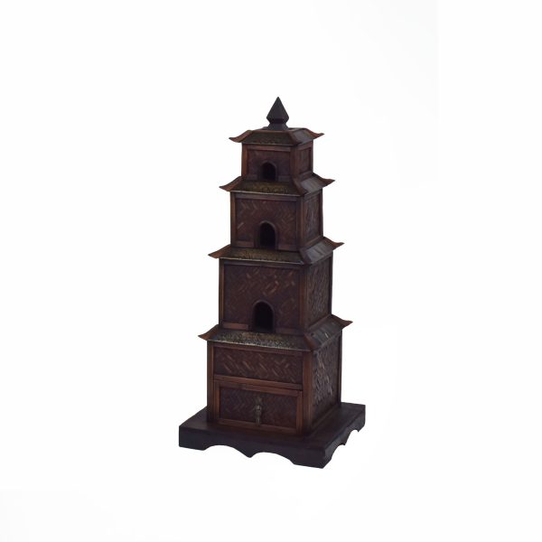 Bamboo and Rattan Pagoda With Drawer - Image 3