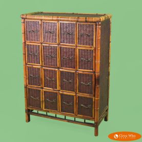 Bamboo and Woven Rattan 16 Drawer Cabinet