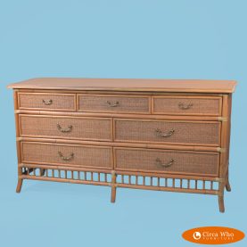 Bamboo and Woven Rattan Dresser