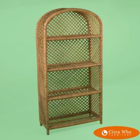 Bamboo and Wrapped Rattan Etagere