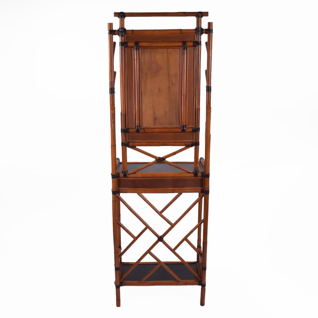 Bamboo and Wrapped Rattan Hall Tree Circa Who