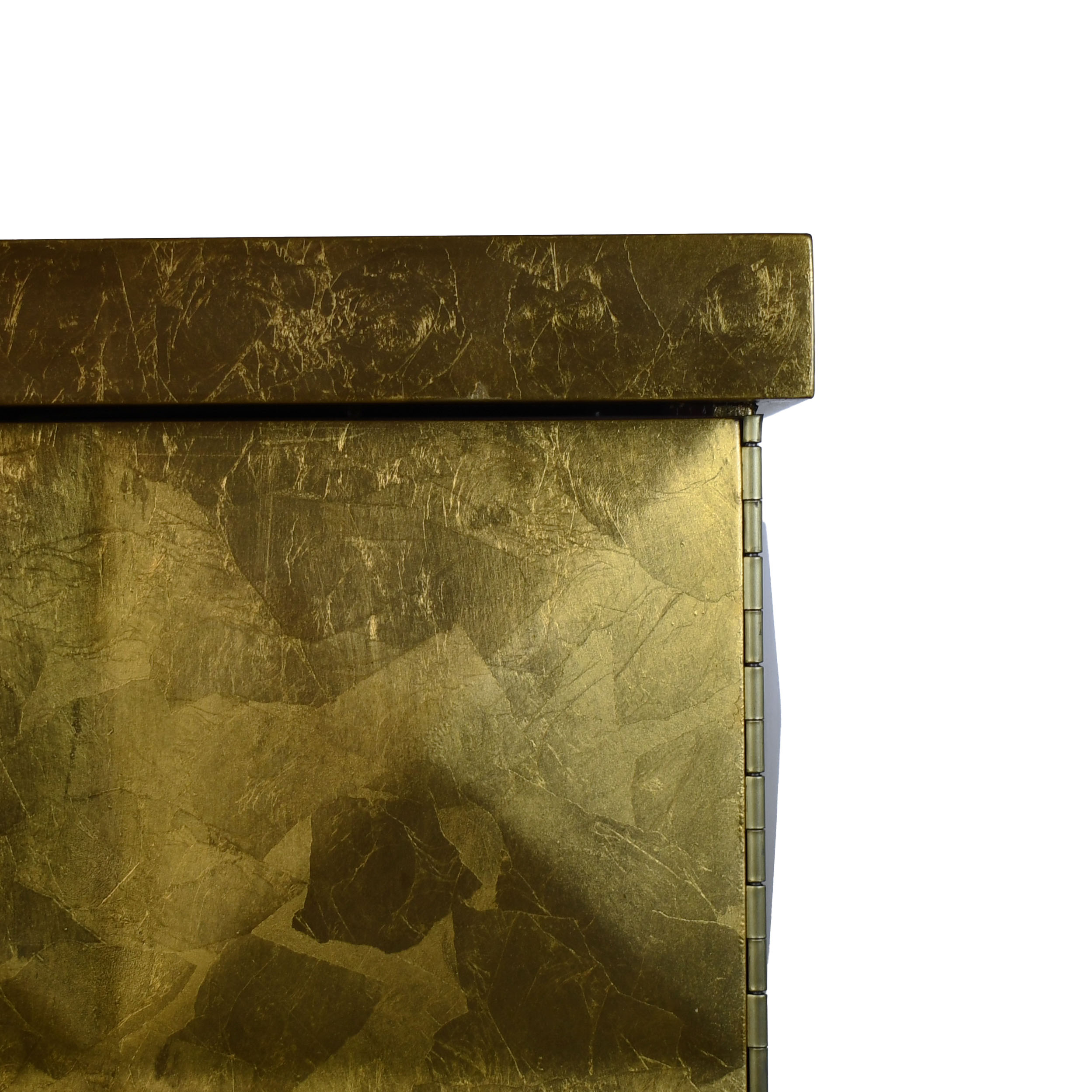 Barbara Barry for Baker Mid Century Modern Gold Leaf Cabinet - Image 7