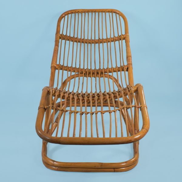 Bent Rattan Chaise Lounge