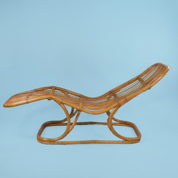 Bent Rattan Chaise Lounge