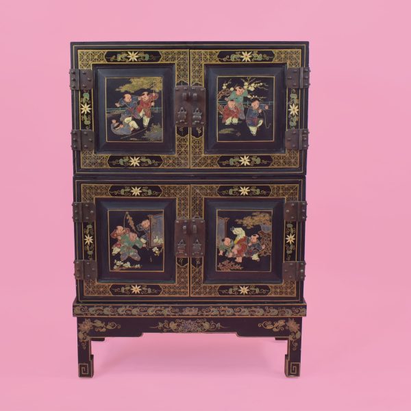 Black Chinoiserie Small Cabinet