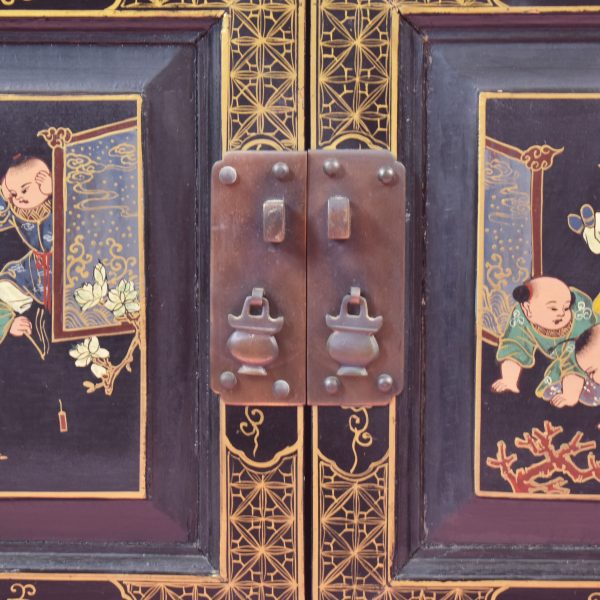 Black Chinoiserie Small Cabinet