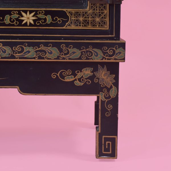 Black Chinoiserie Small Cabinet