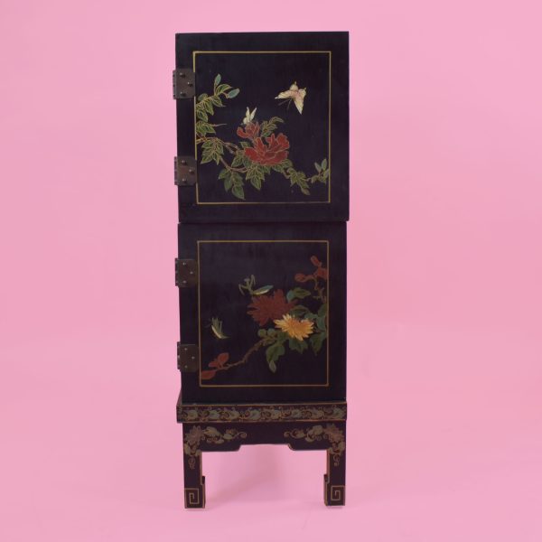 Black Chinoiserie Small Cabinet