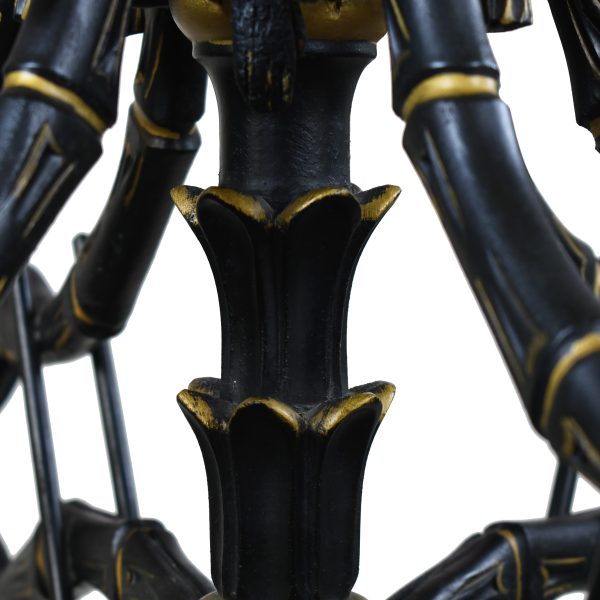 Black and Gold Faux Bamboo Monkey Chandelier