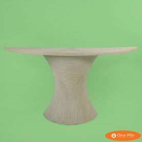 Blonde Pencil Reed Demilune Entry Console