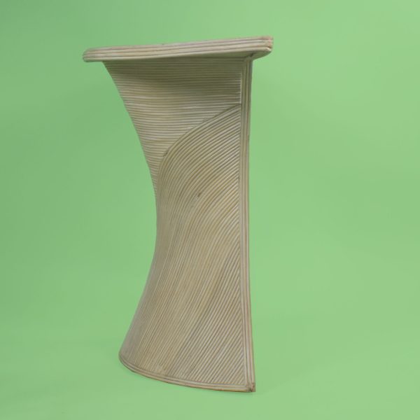 Blonde Pencil Reed Demilune Entry Console
