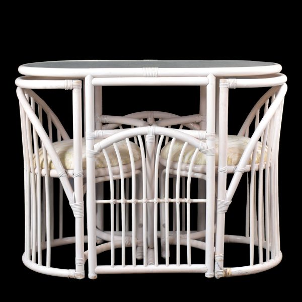 Blonde Rattan Bistro Set