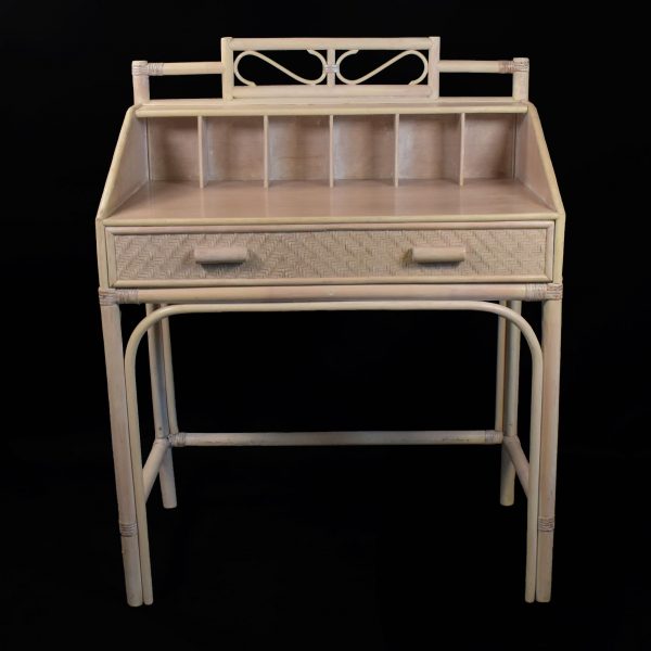 Blonde Rattan Vanity Desk