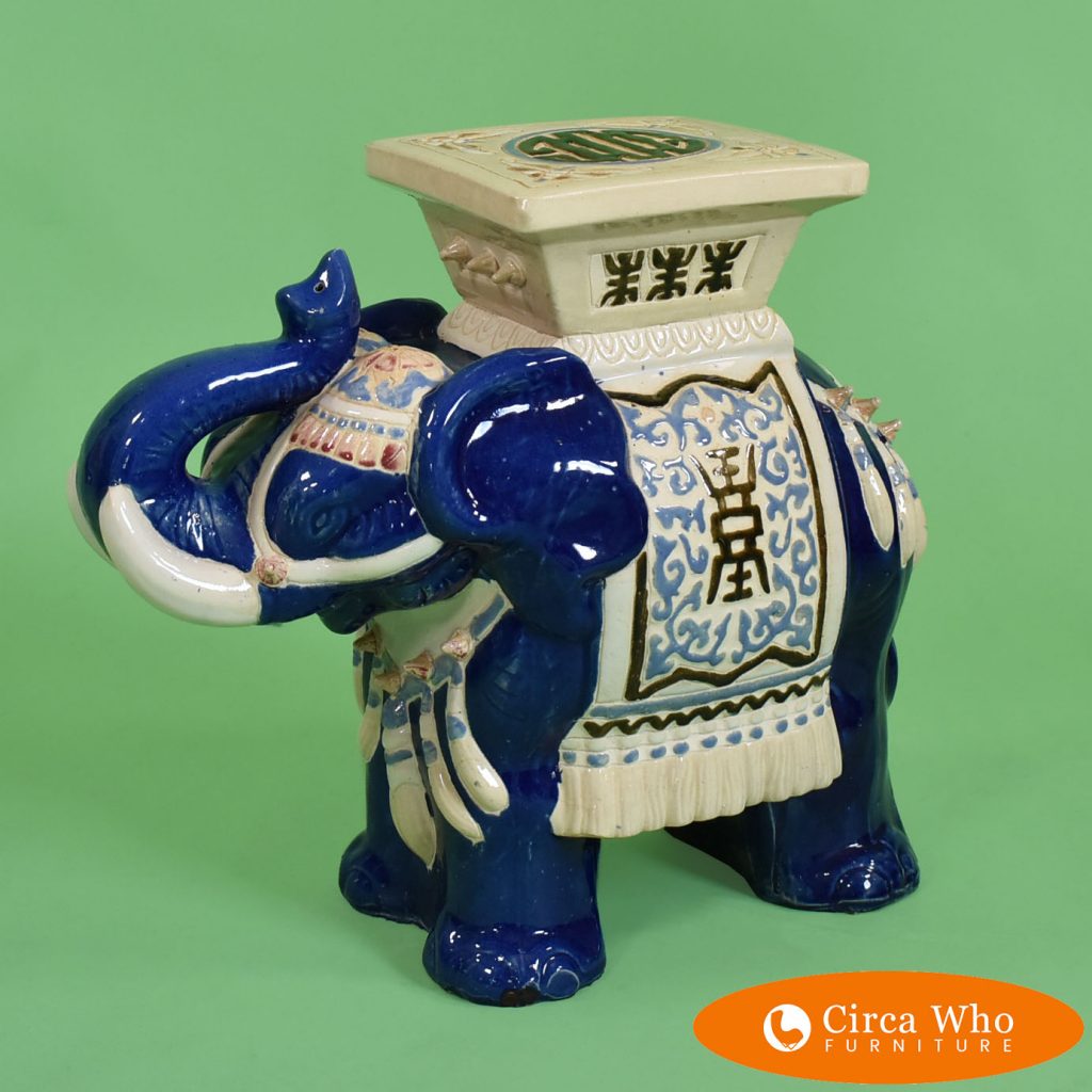 Blue Elephant Garden Seat Circa Who