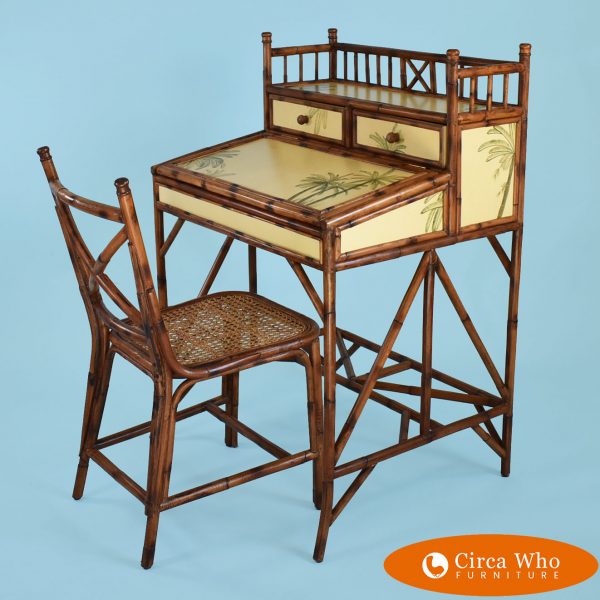 Boho Chic Palm Tree Desk with chair