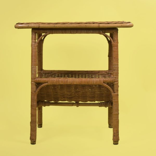 Braided Rattan Magazine Rack Table