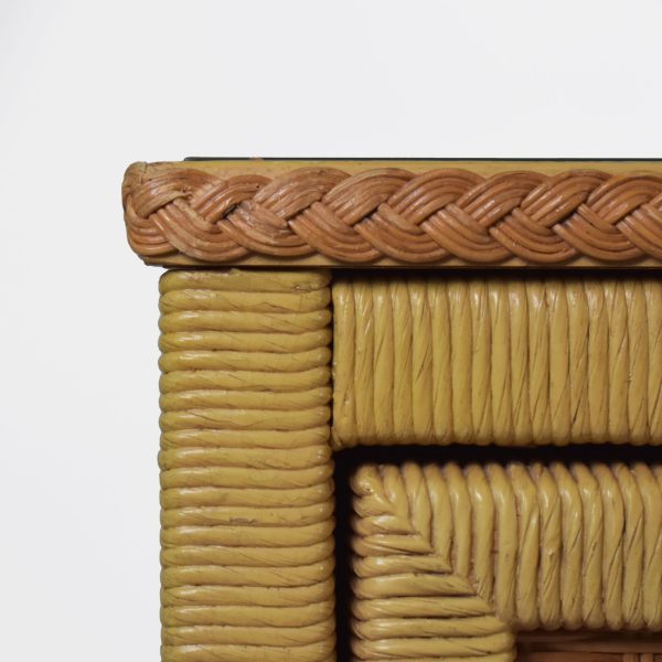 Braided Rattan and Woven Rattan Desk With Chair By Henry Link
