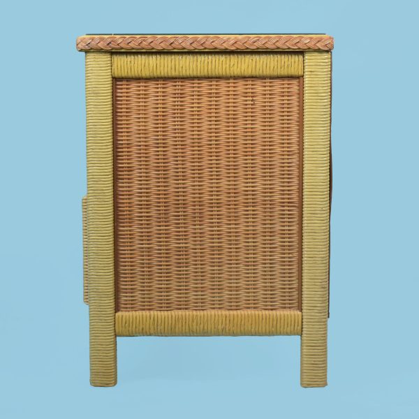 Braided and Woven Rattan Single Nightstand
