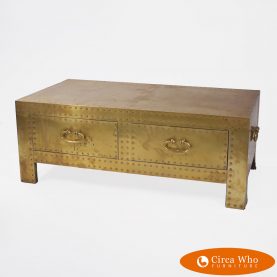 Brass Coffee Table With Drawers